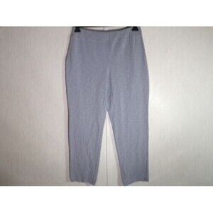 LOGO By Lori Goldstein Womens Pull-On Cotton Slub Knit Pants Size S Blue Grey